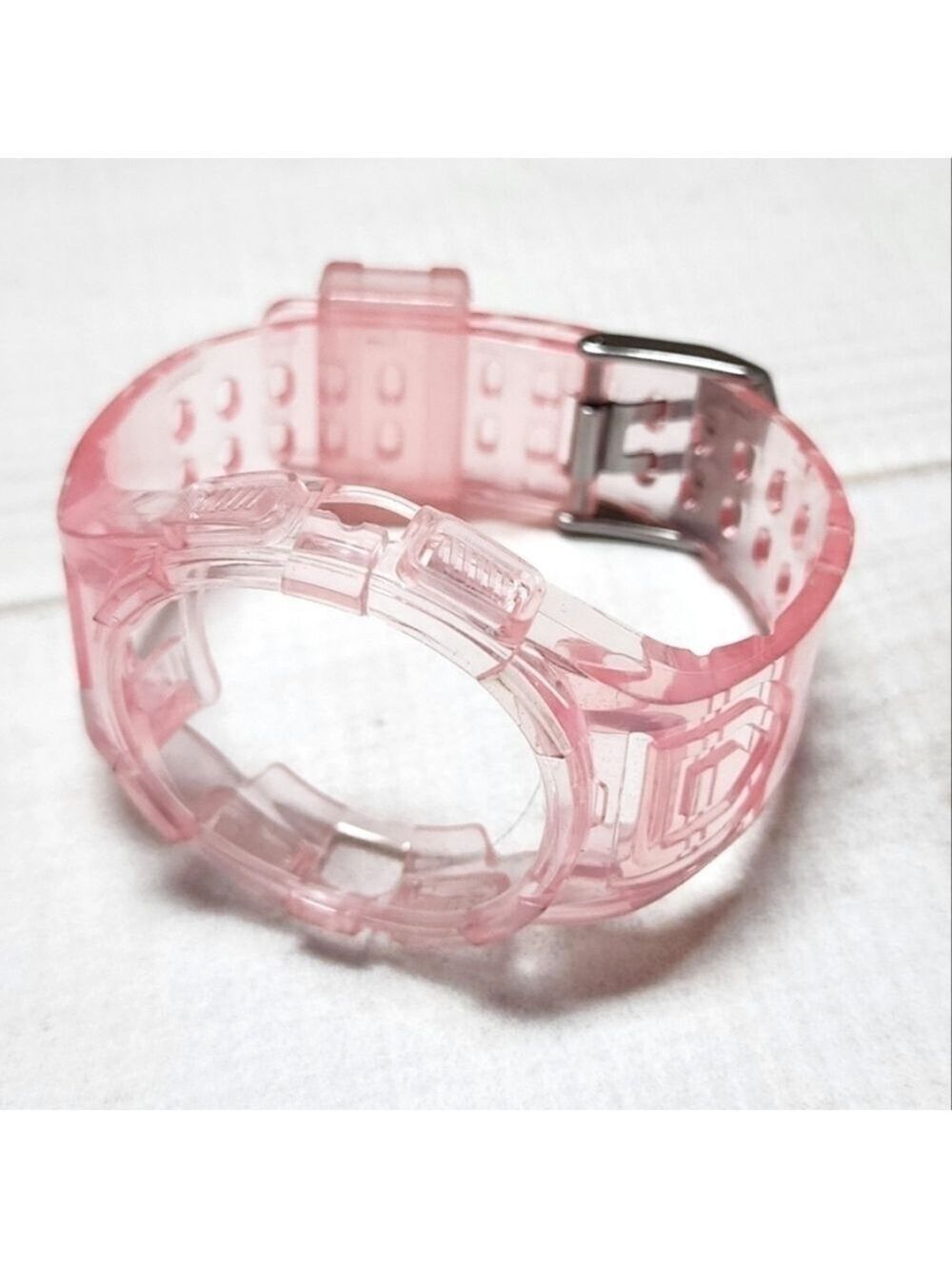 Transparent Strap Watch Accessories for Samsung Galaxy Watch4 Classic Pink - New